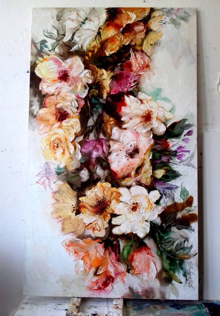 Original Fine Art Floral Painting by Elena Bissinger