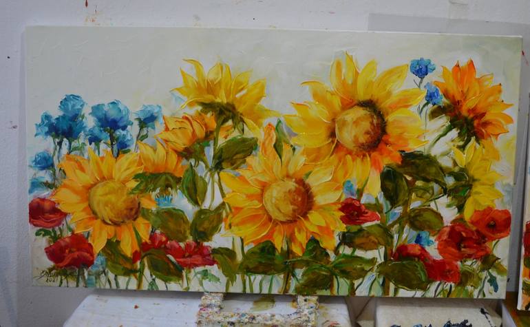 Original Floral Painting by Elena Bissinger