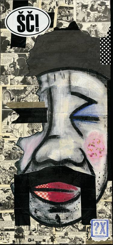 Original Abstract Portrait Collage by Im Forgotten