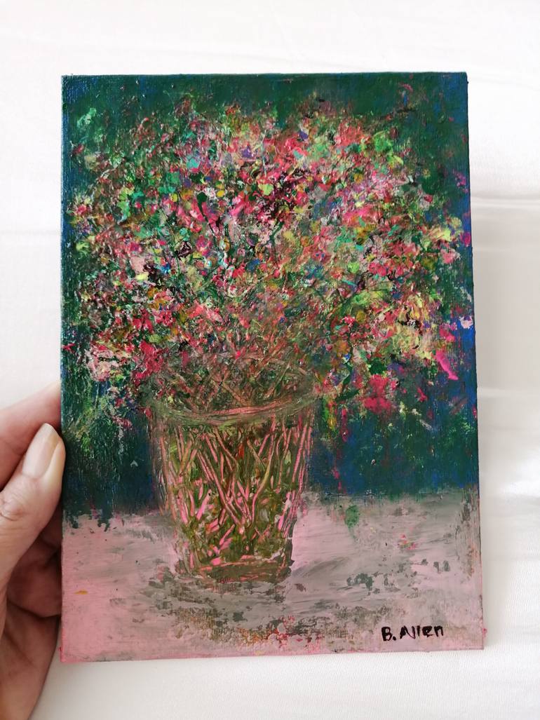 Original Abstract Floral Painting by Babra Allen