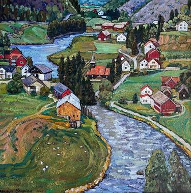 Original Fine Art Landscape Paintings by Nadezda Stupina
