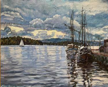 Original Impressionism Boat Paintings by Nadezda Stupina