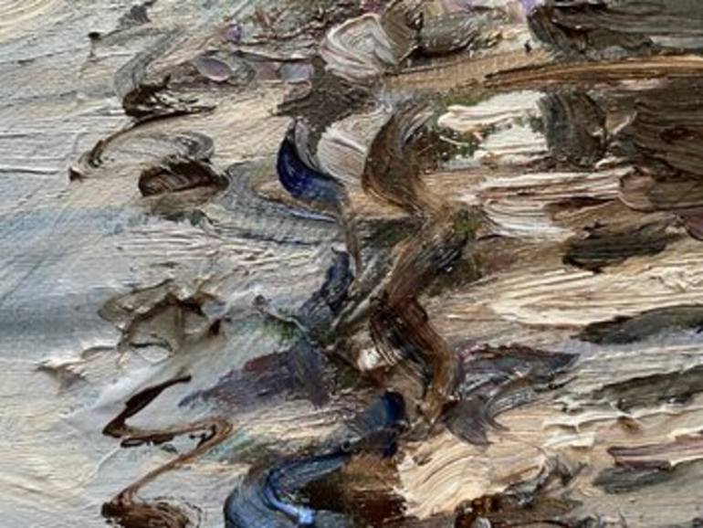 Original Impressionism Boat Painting by Nadezda Stupina