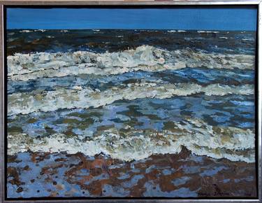 Triptych " Blåvand" Waves of the Northsea . thumb