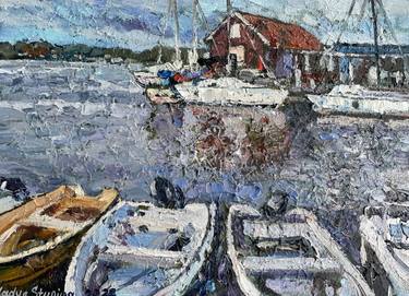 Original Impressionism Boat Paintings by Nadezda Stupina