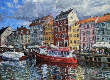 Nyhavn.Red ship . thumb