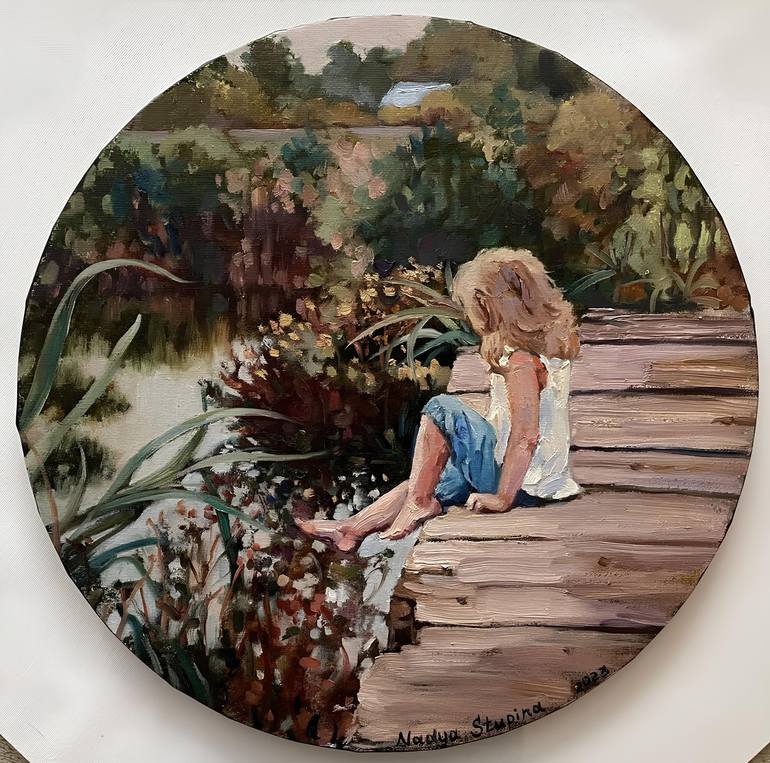 Original Figurative Children Paintings by Nadezda Stupina