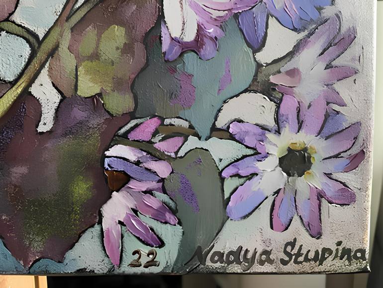 Original Modernism Floral Painting by Nadezda Stupina