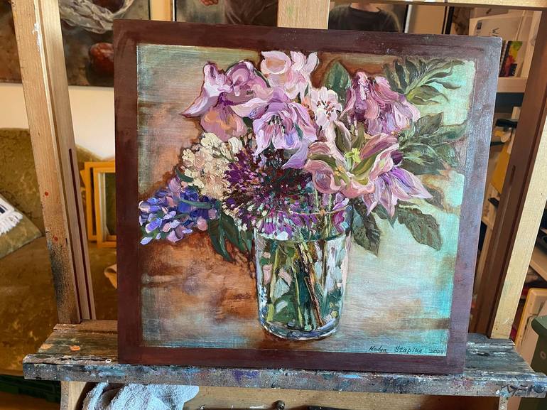 Original Impressionism Floral Painting by Nadezda Stupina