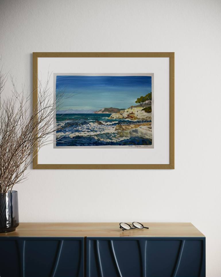 Original Impressionism Seascape Painting by Nadezda Stupina