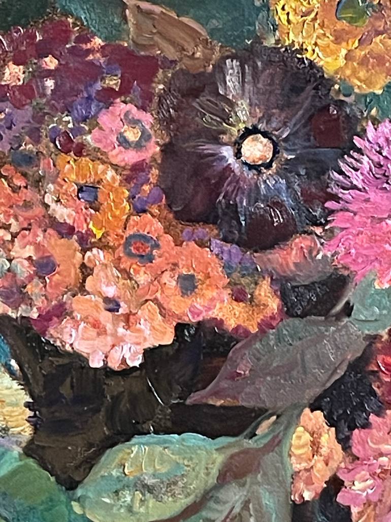 Original Fauvism Floral Painting by Nadezda Stupina