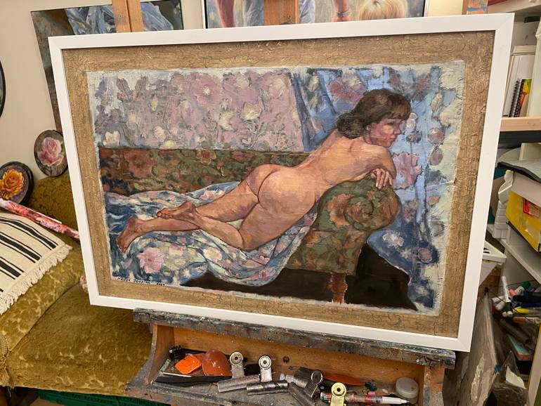 Original Fauvism Nude Painting by Nadezda Stupina