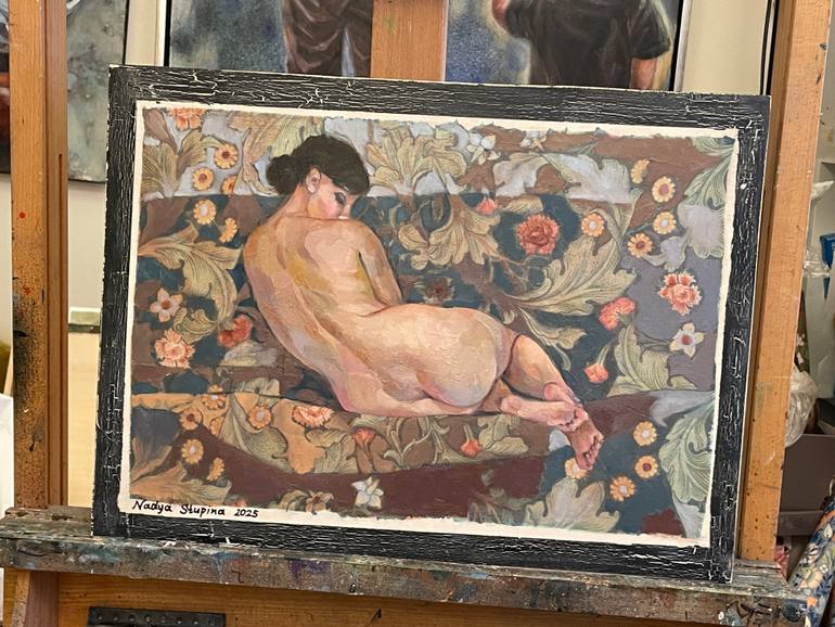 Original Art Nouveau Nude Painting by Nadezda Stupina