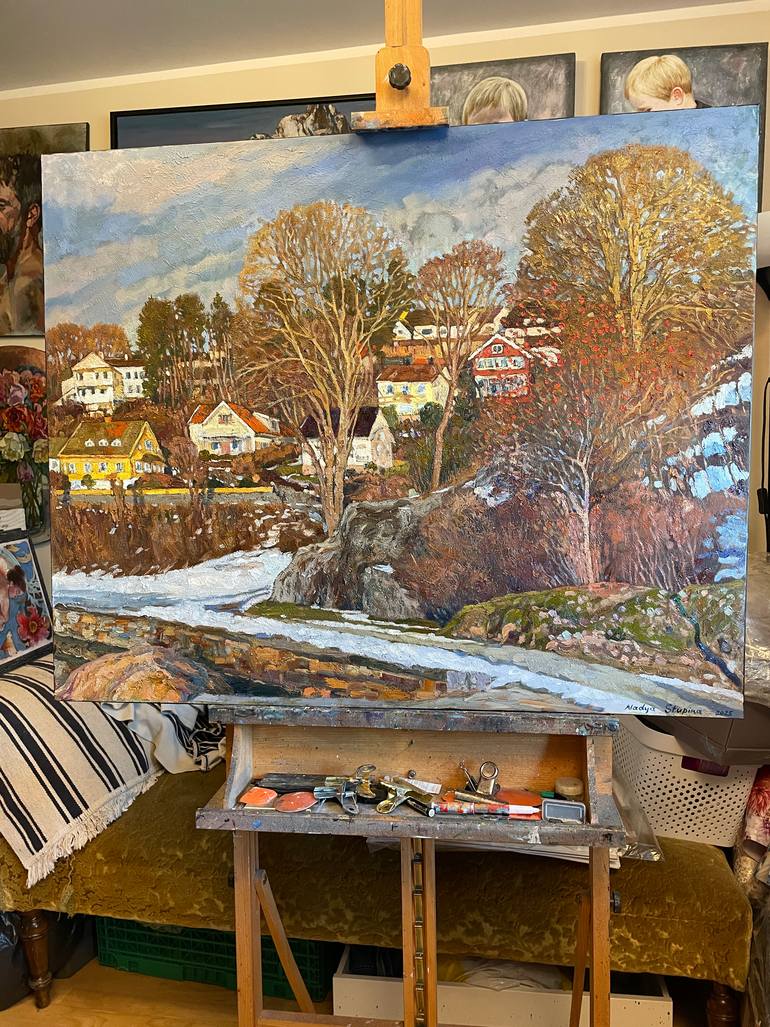 Original Impressionism Landscape Painting by Nadezda Stupina