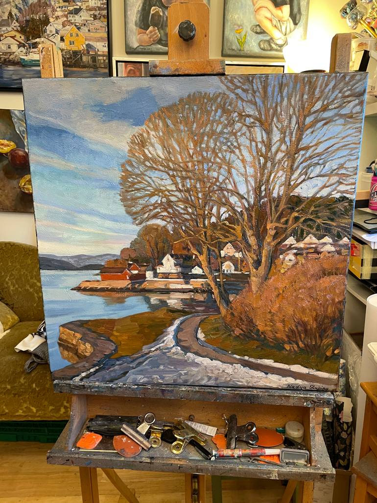 Original Impressionism Landscape Painting by Nadezda Stupina