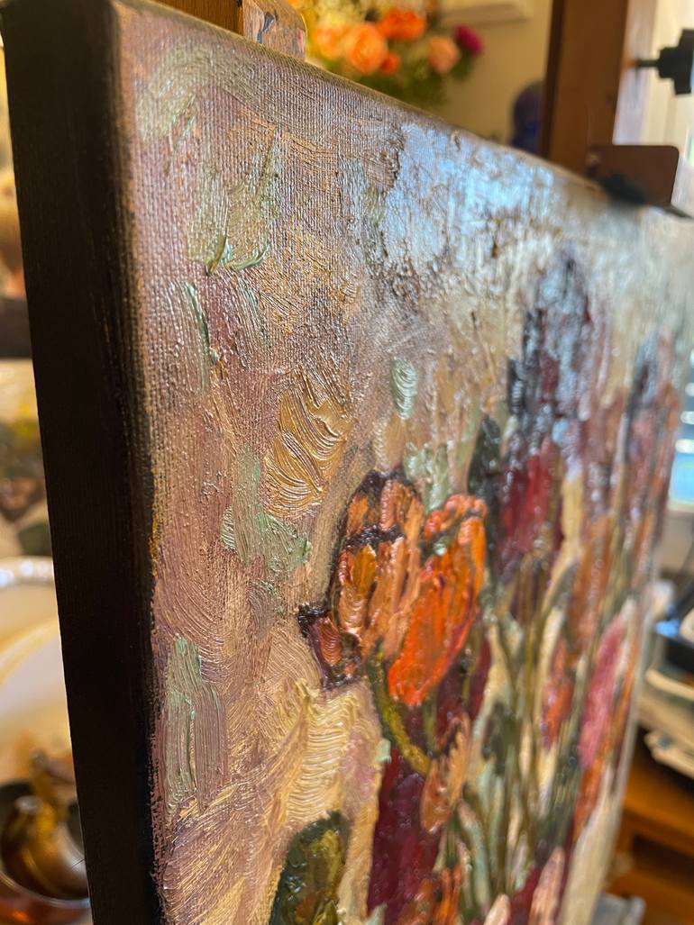 Original Impressionism Floral Painting by Nadezda Stupina