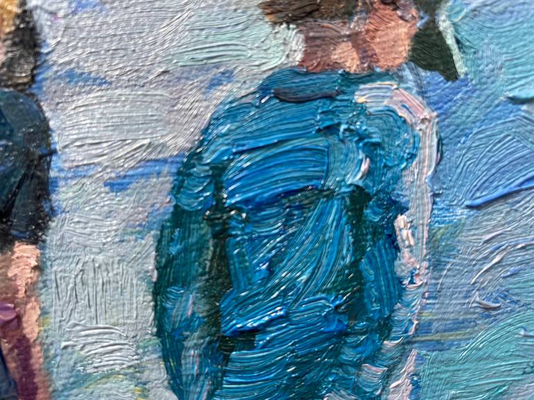Original Impressionism Children Painting by Nadezda Stupina