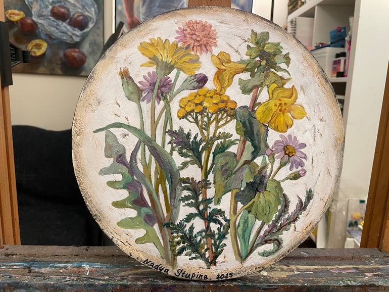 Original Realism Floral Painting by Nadezda Stupina