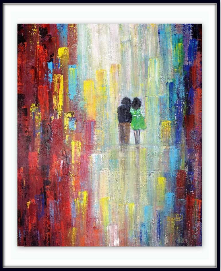 Original Abstract Love Painting by RACHEL A