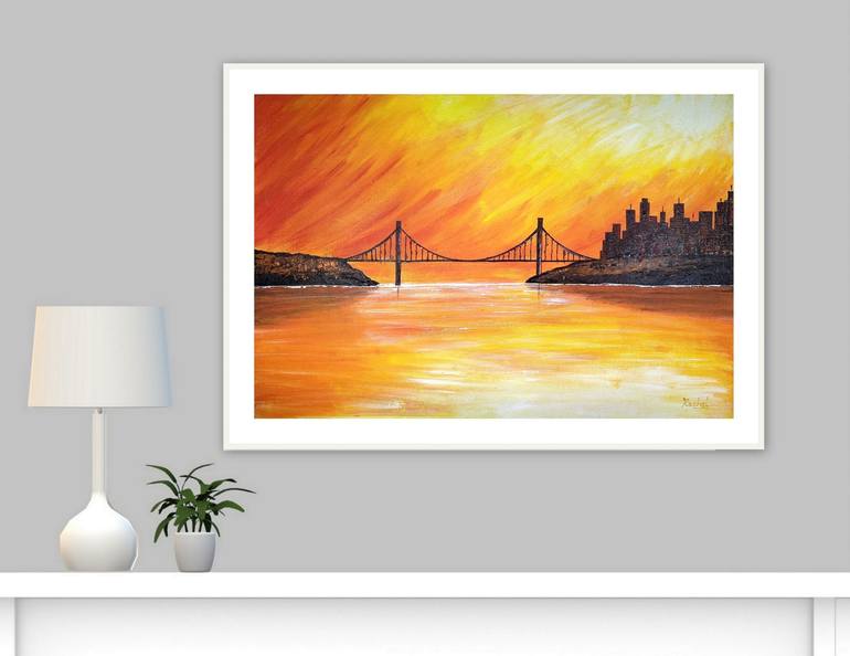 Original Abstract Cities Painting by RACHEL A