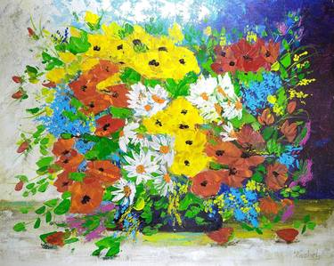 Original Floral Paintings by RACHEL A