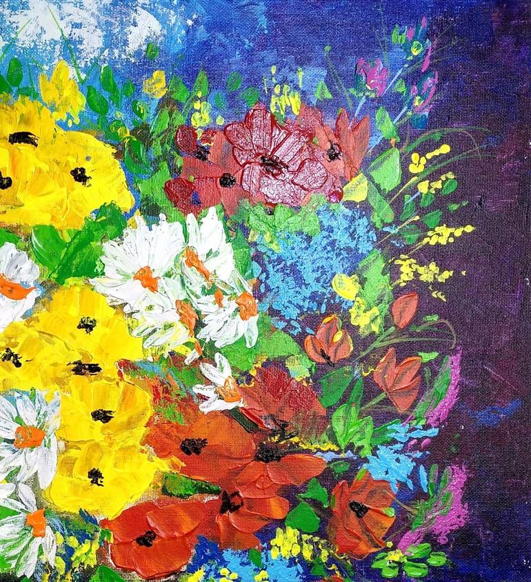Original Floral Painting by RACHEL A