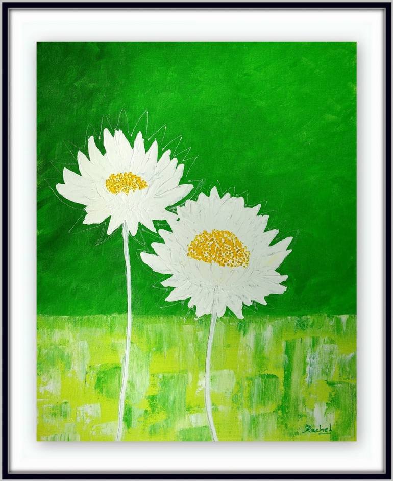 Original Abstract Floral Painting by RACHEL A