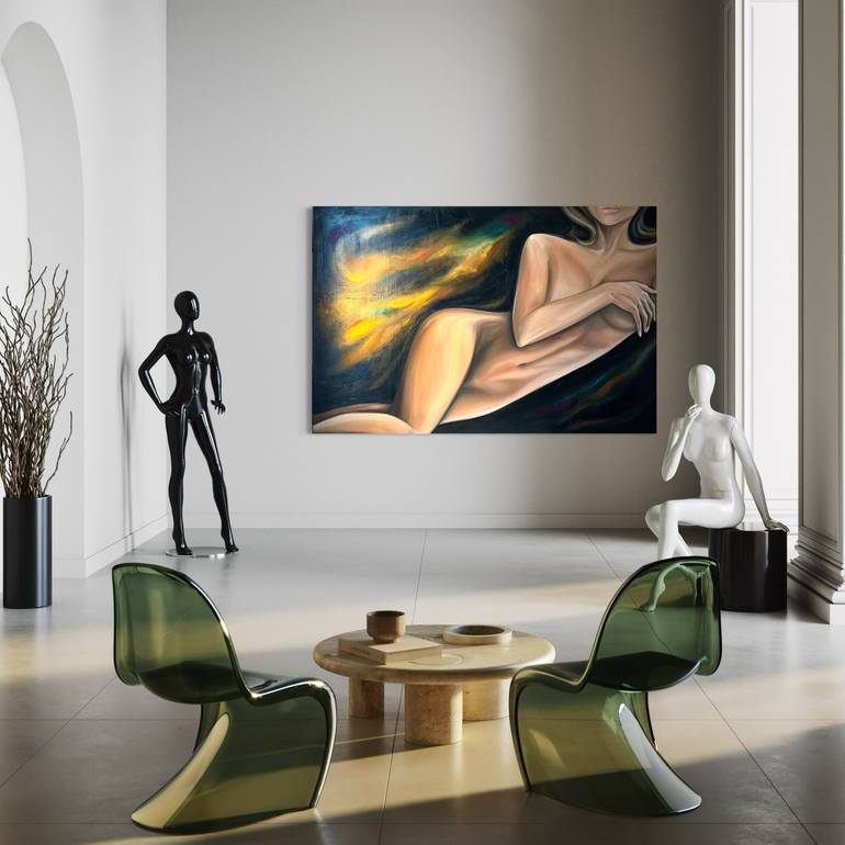 Original Abstract Nude Painting by Cornelia Dudca