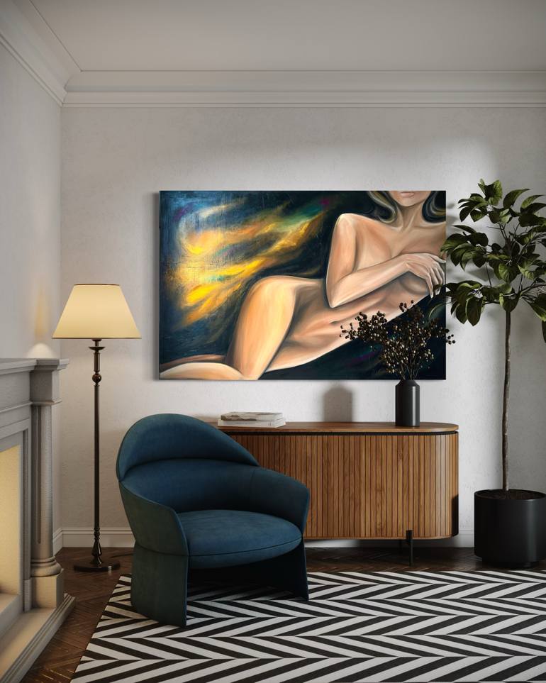 Original Abstract Nude Painting by Cornelia Dudca