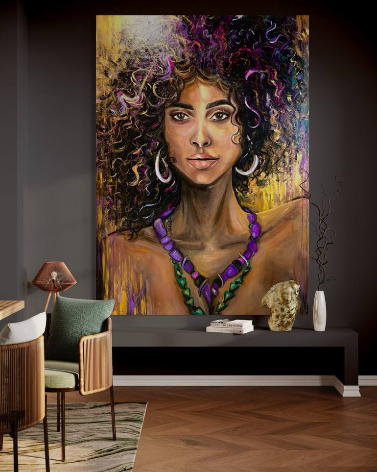 Original Abstract Women Painting by Cornelia Dudca