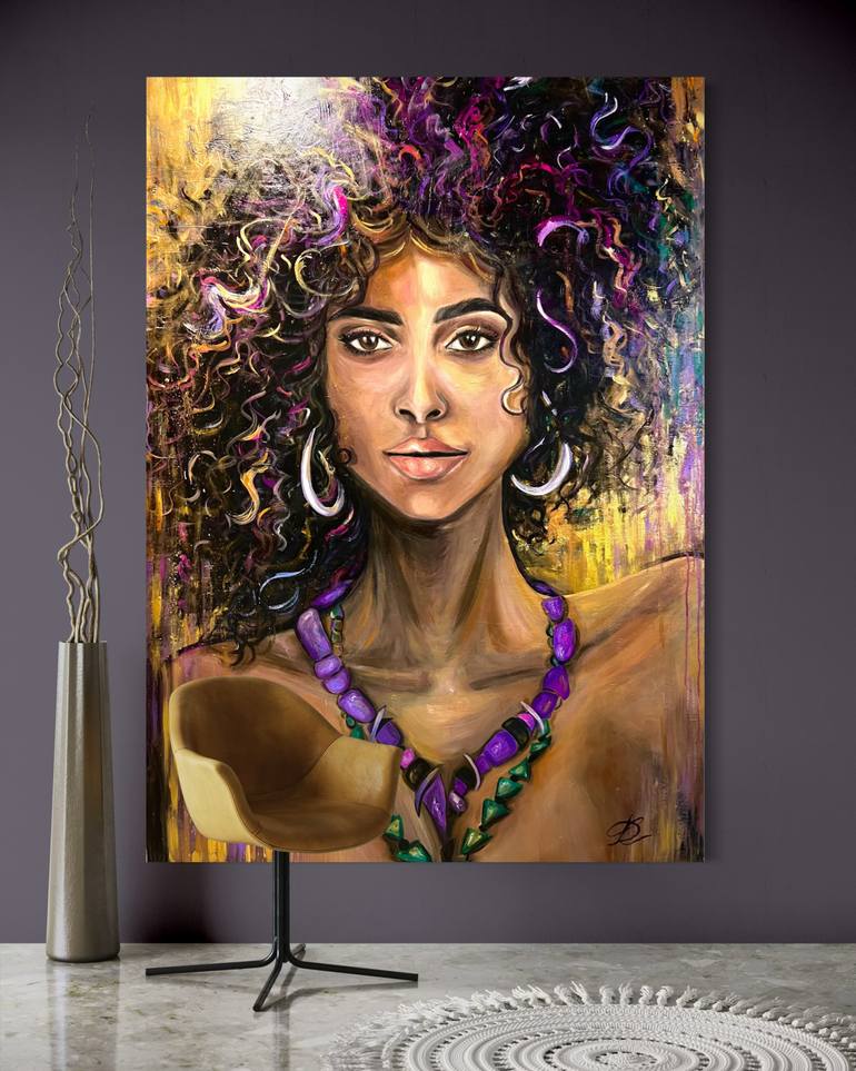 Original Abstract Women Painting by Cornelia Dudca