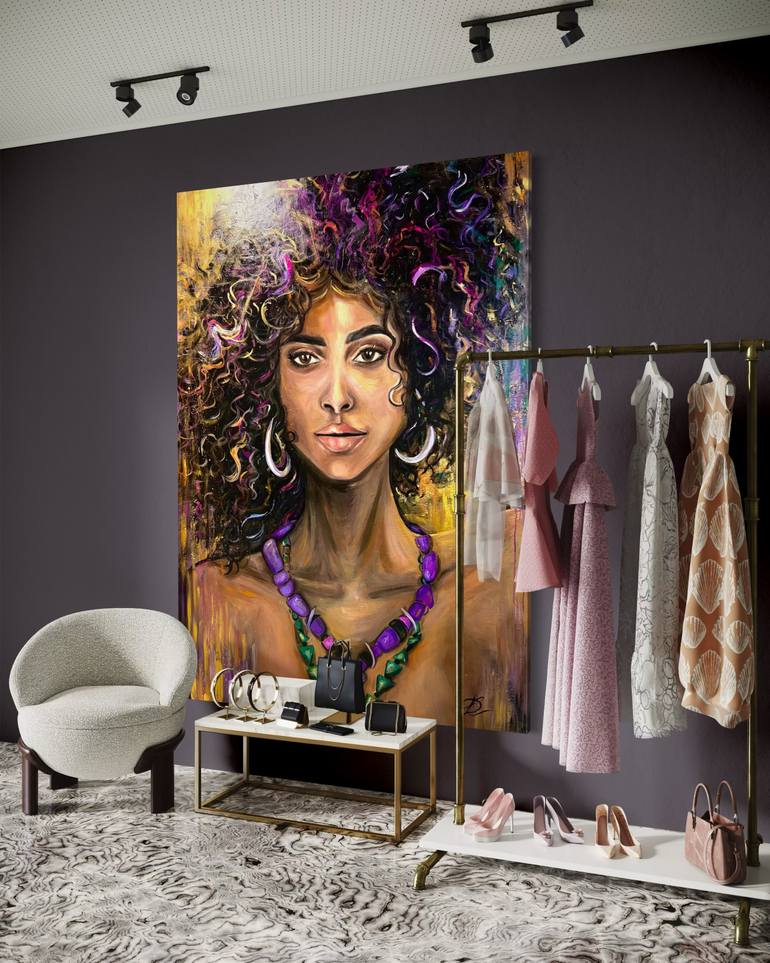 Original Abstract Women Painting by Cornelia Dudca