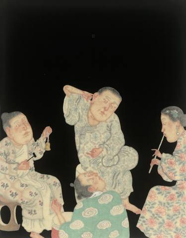 Original Folk People Paintings by Yinglun Dai