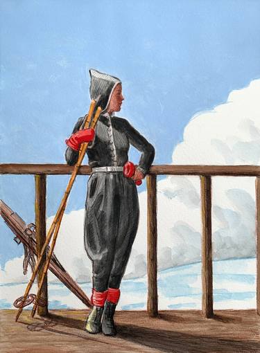 Skier with Red Gloves thumb