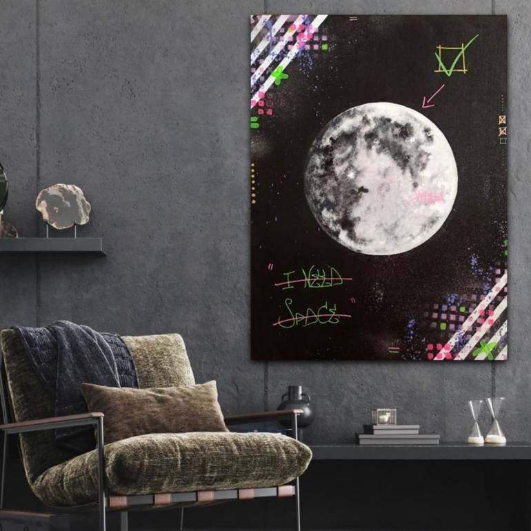 Original Realism Outer Space Painting by Thaís Vilela de Carvalho
