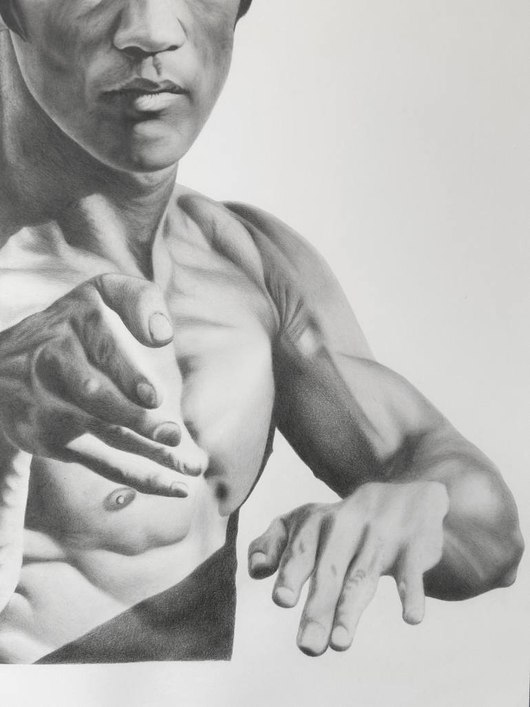 Original Black & White Body Drawing by Dawid Dragan
