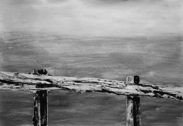 Original Minimalism Seascape Drawing by Bogna Woskowicz