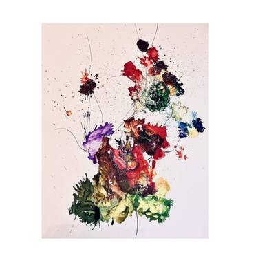 Original Abstract Floral Paintings by Jaden Park