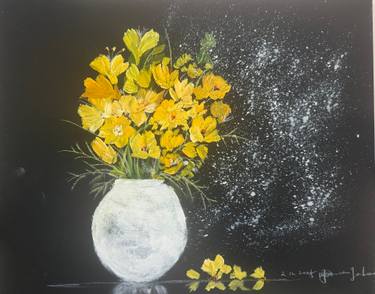 Original Abstract Floral Painting by Jaden Park