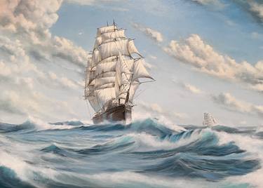 Original Realism Ship Paintings by Yevhenii Zhylinskyi
