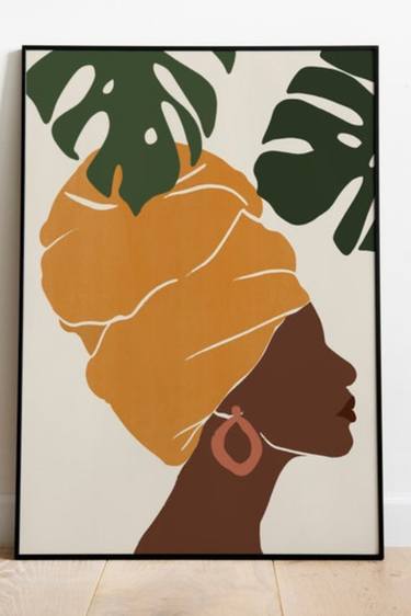 African woman face art African American woman art thumb