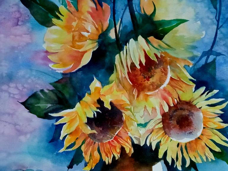 Original Contemporary Floral Painting by Daria Riabinina