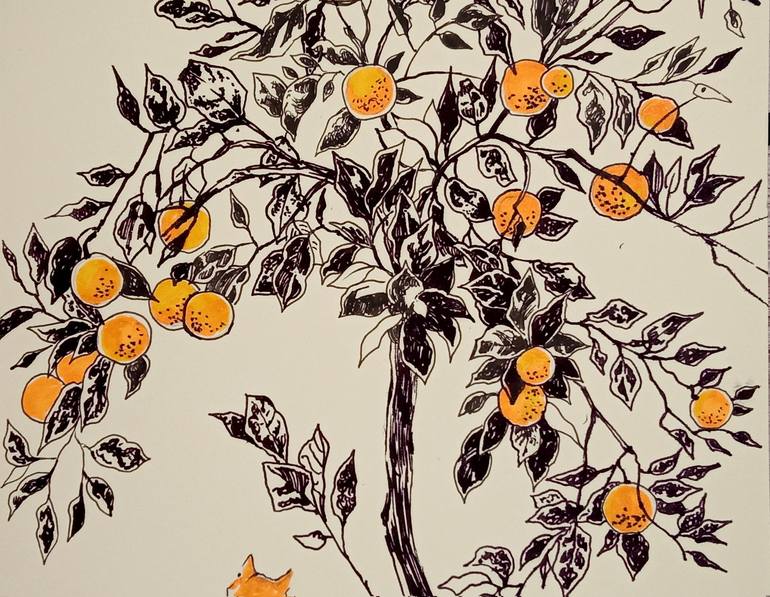 Original Contemporary Cats Drawing by Daria Riabinina