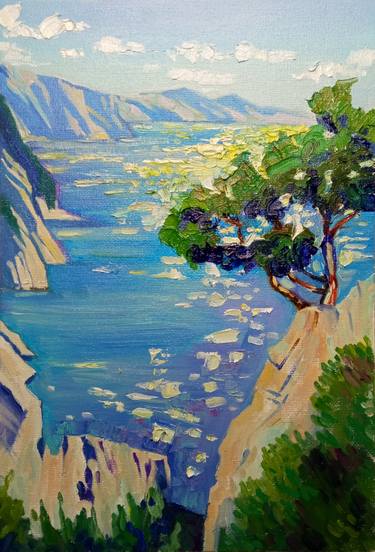 Original Classicism Beach Paintings by Daria Riabinina