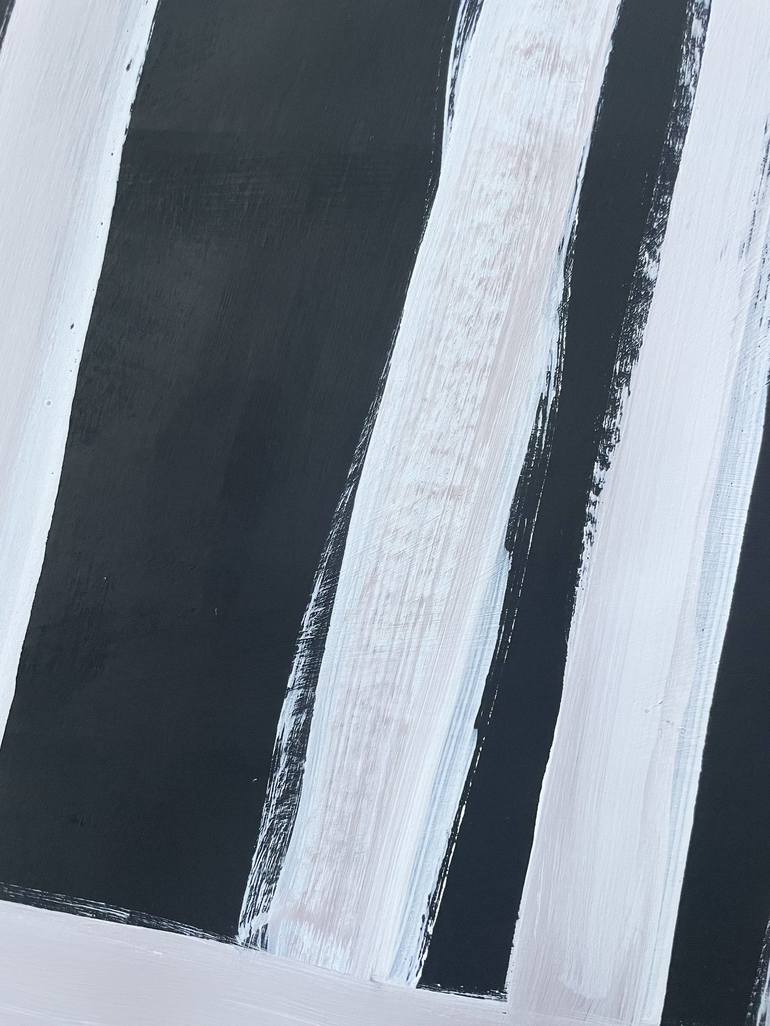 Original Black & White Abstract Painting by Meteo Meteo