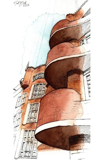 Original Illustration Architecture Paintings by Natalie Burke