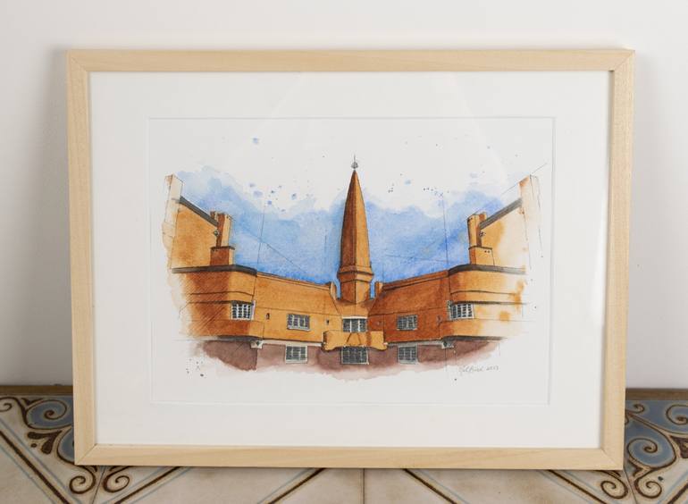 Original Illustration Architecture Painting by Natalie Burke