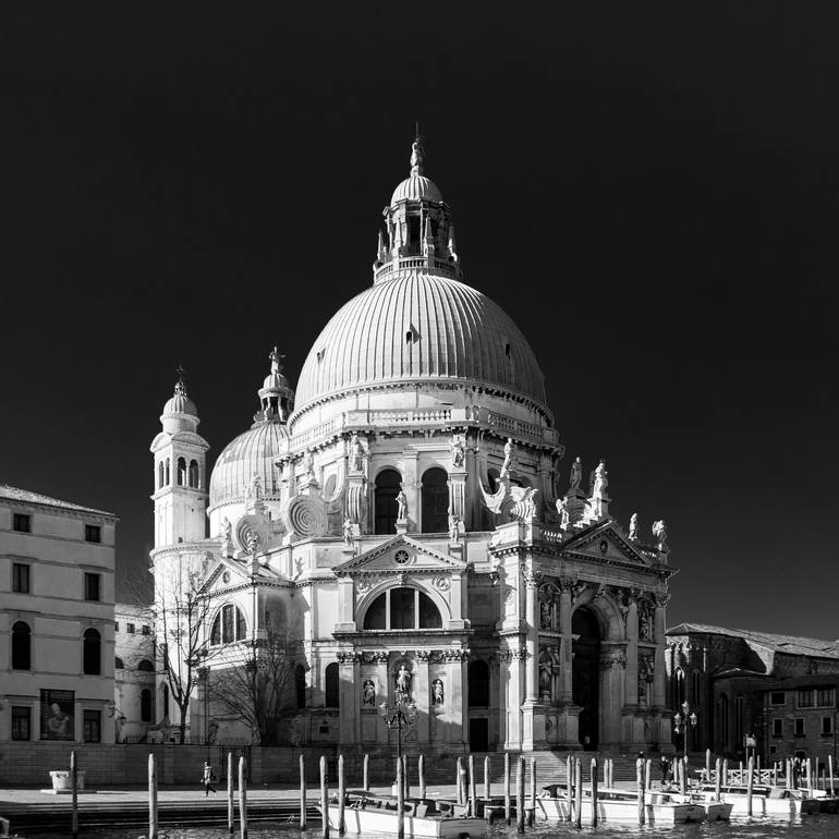 Original Architecture Photography by Kristina Nagalina | Black & White Art on Paper | Santa Maria della Salute. Black and White. Venice, Italy
