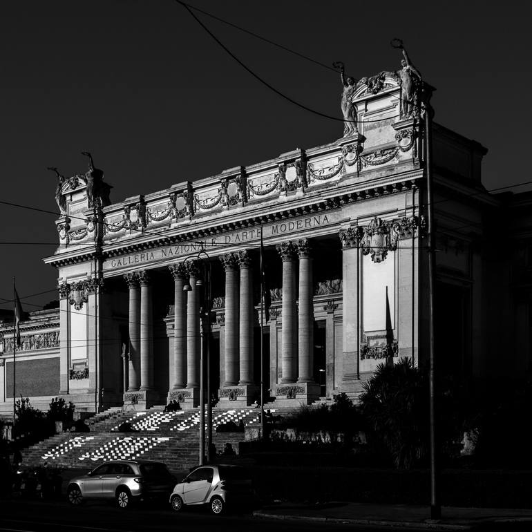 Original Architecture Photography by Kristina Nagalina | Black & White Art on Paper | National Gallery of Modern and Contemporary Art. Rome, Italy
