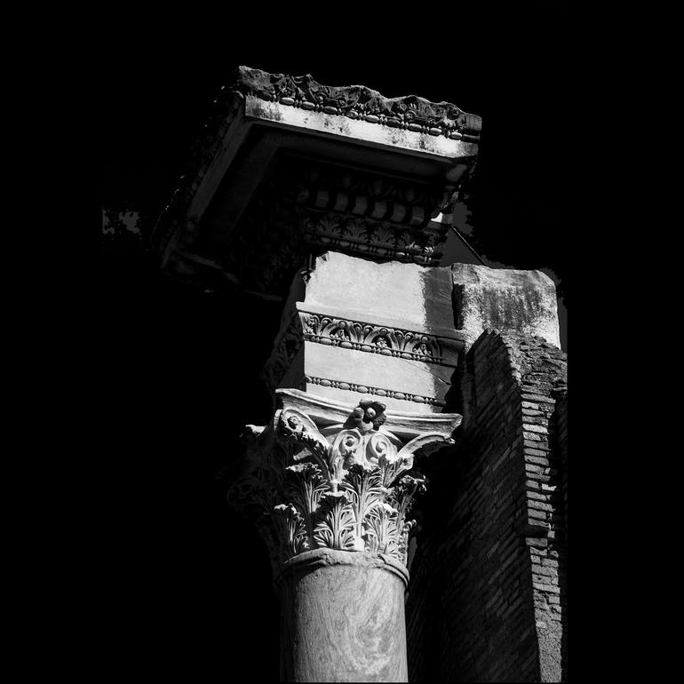 Original Architecture Photography by Kristina Nagalina | Black & White Art on Paper | Roman Forum. Limited Edition Black and White Print. Rome, Italy.